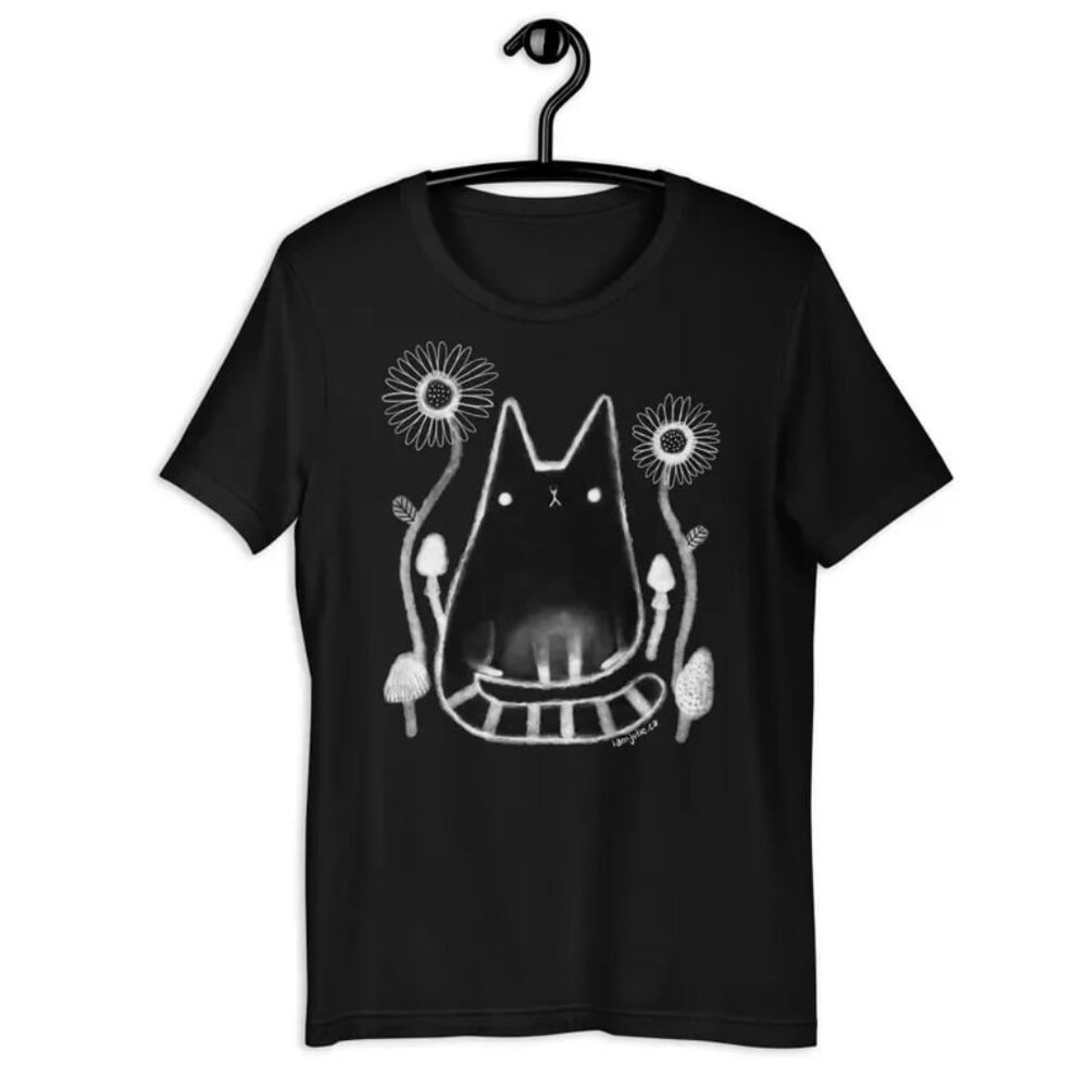 Cat Mushroom Flowers Shirt, Birthday Gifts, Floral Witchy Cats